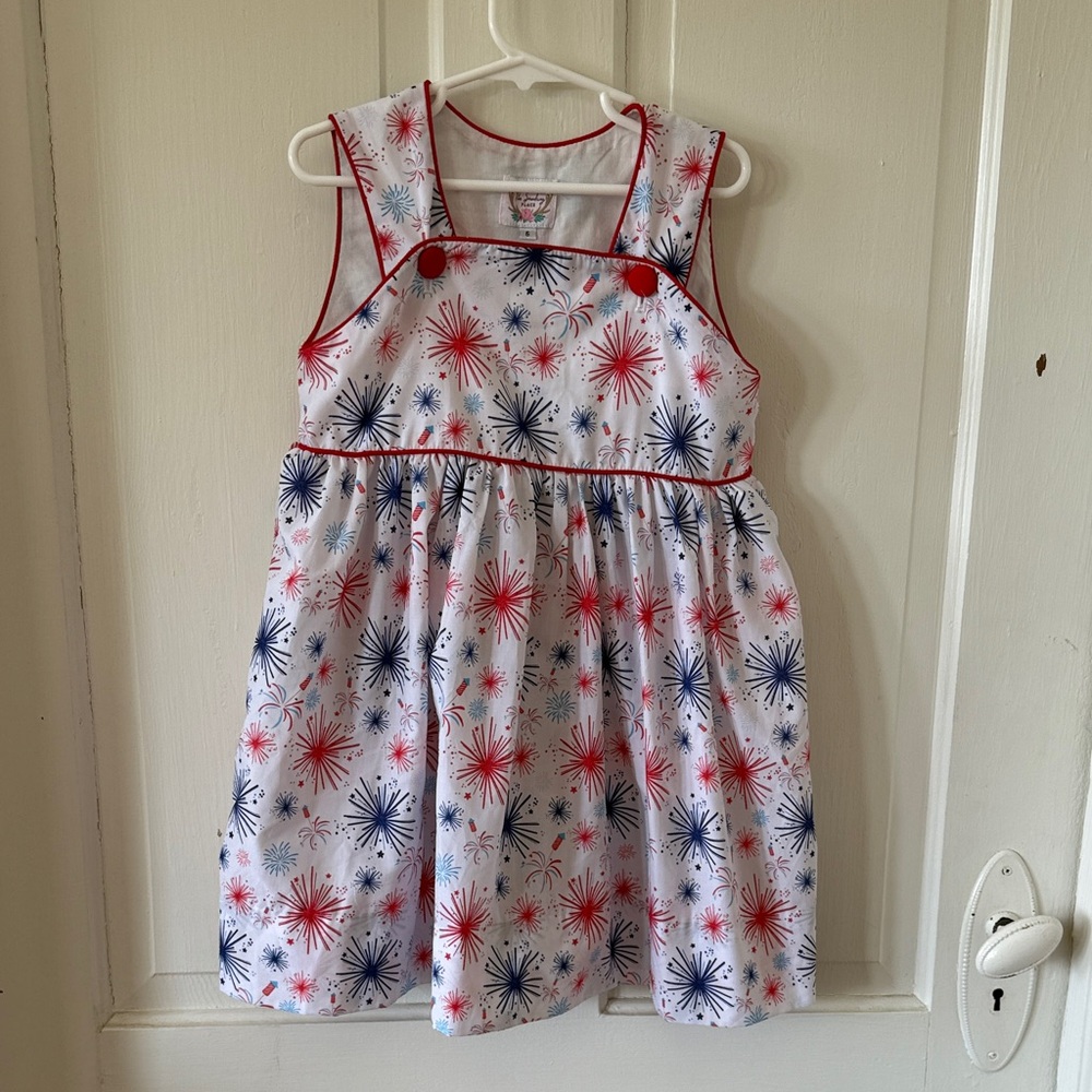 Festive Firework Print Kids Dress